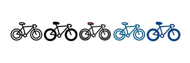 Fototapeta premium Bicycle Sports Icon Set Multiple Style Collection