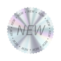 Holographic Sticker Set with Shiny Metallic Gradient Badges, New Tags for Business
