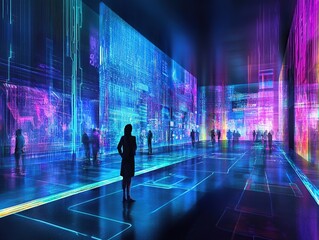 Futuristic digital city hall