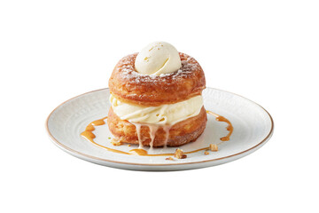 Delicious Donut Ice Cream, ice cream isolated on transparent background