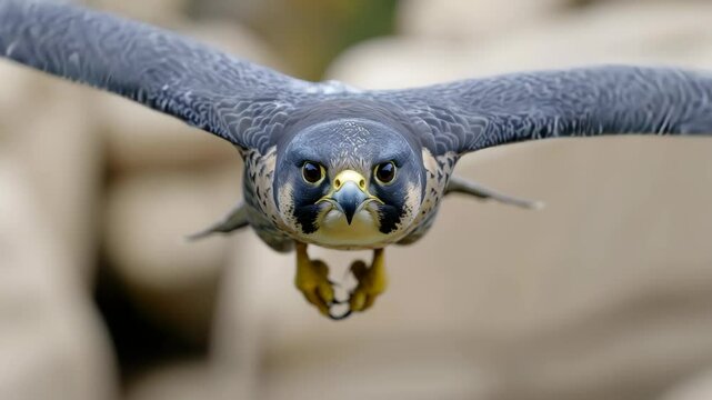Peregrine Falcon Diving in Flight &ndash; Symbol of Speed, Precision, and Natural Power