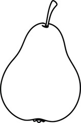 Pear Contour: A simple, elegant outline of a single pear, showcasing its classic shape and stem in a clean, monochromatic style.