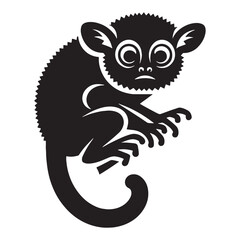 Modern tarsier silhouette designed for scalable logos, marketing materials, and branding – tarsier silhouette – tarsier vector – tarsier illustration – silhouette of tarsier

