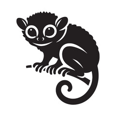Sleek tarsier silhouette vector for use in high-quality logos, web design, and branding – tarsier silhouette – tarsier vector – tarsier illustration – silhouette of tarsier

