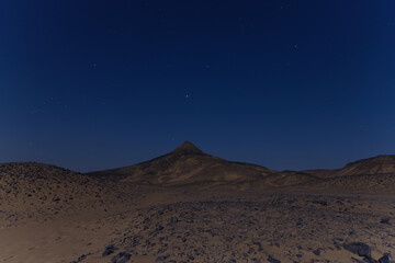 Starry night in the black desert in Egypt