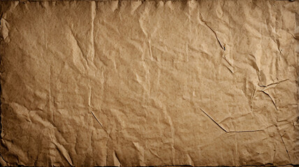 The texture of brown paper is wrinkled with folds, wrinkles, and stains that give a vintage and worn look.