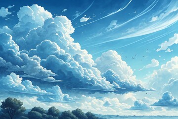 Stunning Blue Sky Cloudscape Nature's Canvas