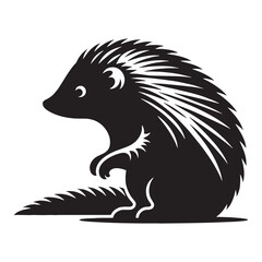 Clean and modern tenrec silhouette vector designed for web design and scalable logos – tenrec silhouette – tenrec vector – tenrec illustration – silhouette of tenrec

