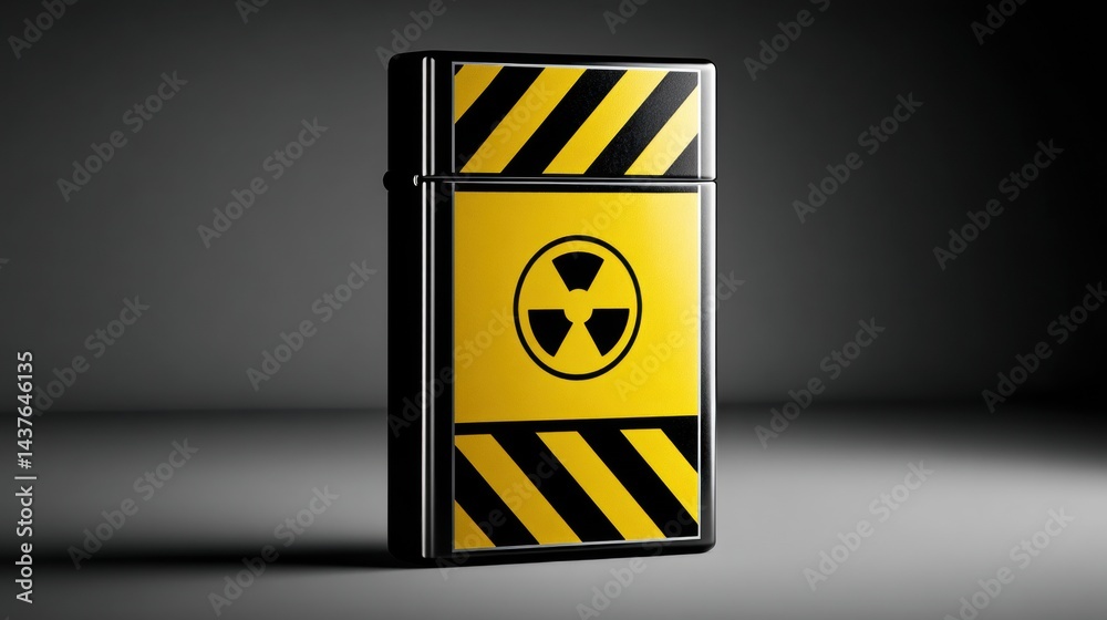 Aufkleber toxic warning label transforms into cigarette pack shape in creative design concept