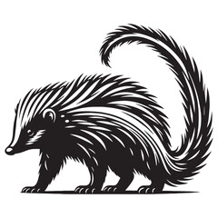 High-quality tenrec silhouette designed for logos, digital art, and branding applications – tenrec silhouette – tenrec vector – tenrec illustration – silhouette of tenrec


