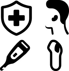 Fototapeta premium medical icons set minimalist ,black and white 