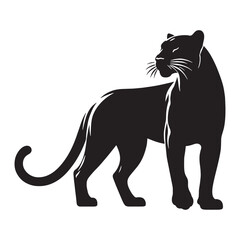 Elegant panther silhouette vector with defined lines for creative branding and logo design – panther silhouette – panther vector – panther illustration – silhouette of panther

