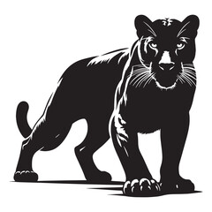 Bold panther silhouette for use in scalable logos, marketing materials, and digital projects – panther silhouette – panther vector – panther illustration – silhouette of panther

