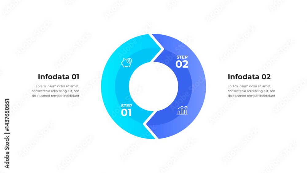 Aufkleber colorful infographic pie chart with minimal financial and business data elements
