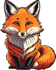 Obraz premium red fox vector illustration