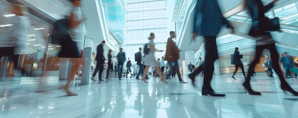 A busy shopping mall with people walking around and carrying bags