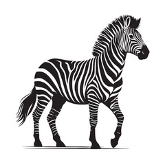 Precise zebra silhouette vector perfect for use in high-resolution logos and digital branding – zebra silhouette – zebra vector – zebra illustration – silhouette of zebra


