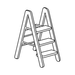 vector illustration of a ladder coloring page 
