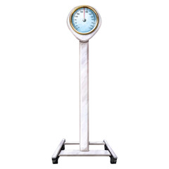 Vintage Mechanical Weighing Scale with Round Dial for Accurate Measurement, isolated on transparent background.