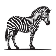 Sleek zebra silhouette vector for use in high-quality logos, web design, and branding – zebra silhouette – zebra vector – zebra illustration – silhouette of zebra

