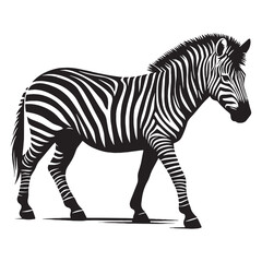 Elegant zebra silhouette vector with defined lines for creative branding and logo design – zebra silhouette – zebra vector – zebra illustration – silhouette of zebra

