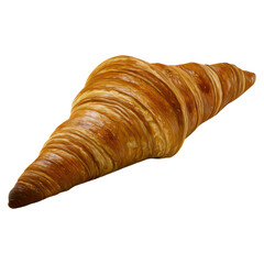 Freshly Baked Croissant on Isolated White Background for Bakery Use, isolated on transparent background.