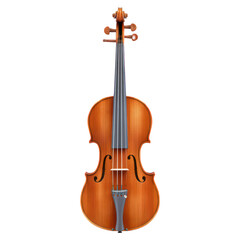 Fototapeta premium Beautiful Wooden Violin with Glossy Finish and Elegant Design, isolated on transparent background.