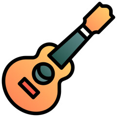 Ukulele. Editable vector icon, coloured with outlined stroke.