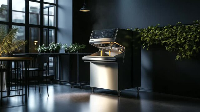 A high-tech dough mixer with programmable settings, designed for large-scale bakery production.