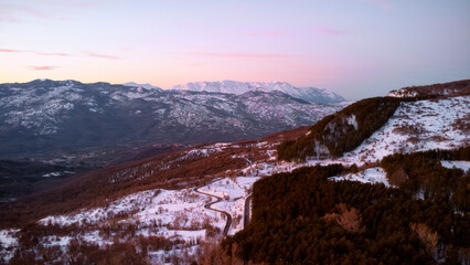 Panoramic view of the village of Capracotta in Molise, Italy.
