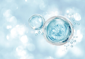 bubble and molecule background for cosmetic product