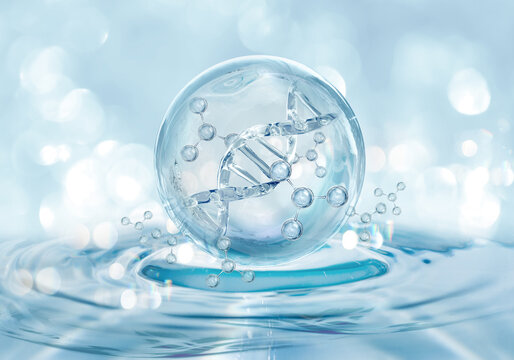 bubble and molecule background for cosmetic product