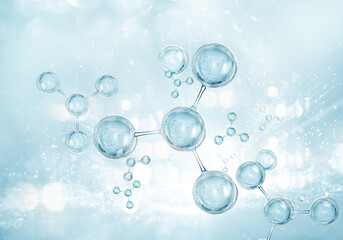 bubble and molecule background for cosmetic product