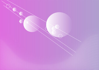 abstract pink and purple background with circles and lines creating a fantastic space