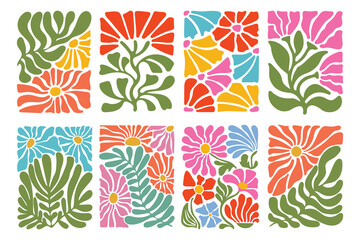 Abstract groovy retro boho 60s 70s flower vector