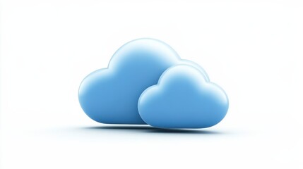 Fototapeta premium Soft Blue Clouds Against a Light Background for Nature and Weather Themes in Stock Images