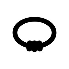 Hair tie silhouette icon vector flat design.