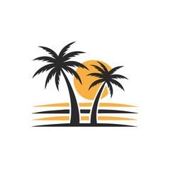 beach logo design vector