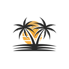Obraz premium beach logo design vector