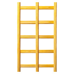 Wooden Vertical Ladder Rungs for Climbing and Exercise Use, isolated on transparent background.