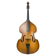 Fototapeta premium Elegant Vintage Upright Bass with Polished Wood Finish and Curves, isolated on transparent background.