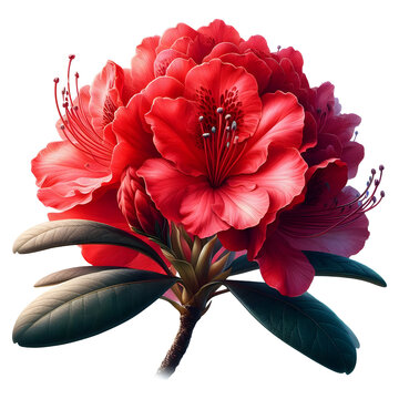 recommend clip art: Red rhododendron flower blossom floral bloom plant garden botany nature beauty on transparent background