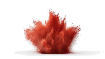 Dry Soil explosion with dirt and cloud smoke. Pink powder exploding with transparent background for easy integration, pink sand and powder with splashes of light pink in Stock,