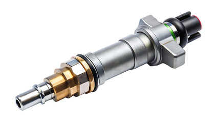Automotive fuel injector isolated on a white background