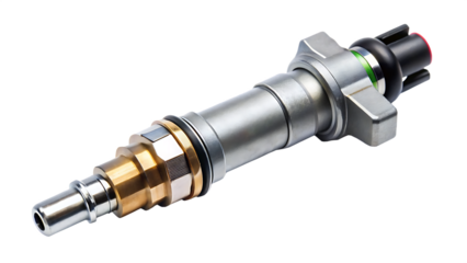 Automotive fuel injector isolated on a white background