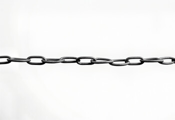 Fototapeta premium Chain Link Simplicity: A Clean, Isolated Image of a Common Chain Link Fence Set Against a Pure White Backdrop with Defined Margins. 