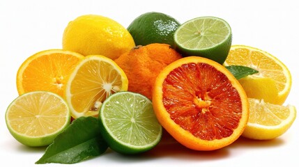Fototapeta premium Assorted Citrus Fruits Including Lemon, Lime, and Orange Slices