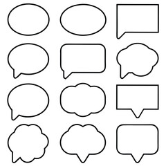 Simple Black Outline Speech Bubbles