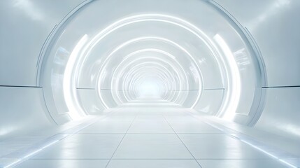 Obraz premium Minimalistic futuristic white abstract tech background