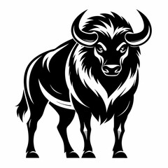 black and white bull